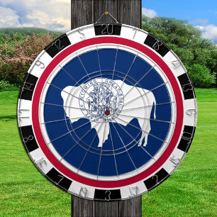 Cible De Fléchettes Wyoming Dartboard USA & Wyoming Flag / jeu
