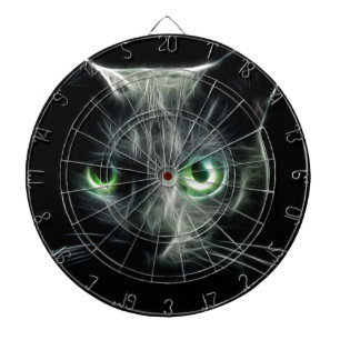 Cible De Fléchettes Yeux verts rougeoyants de chat de Kitty