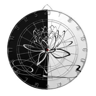 Cible De Fléchettes Yin Yang Black Lotus Blossom