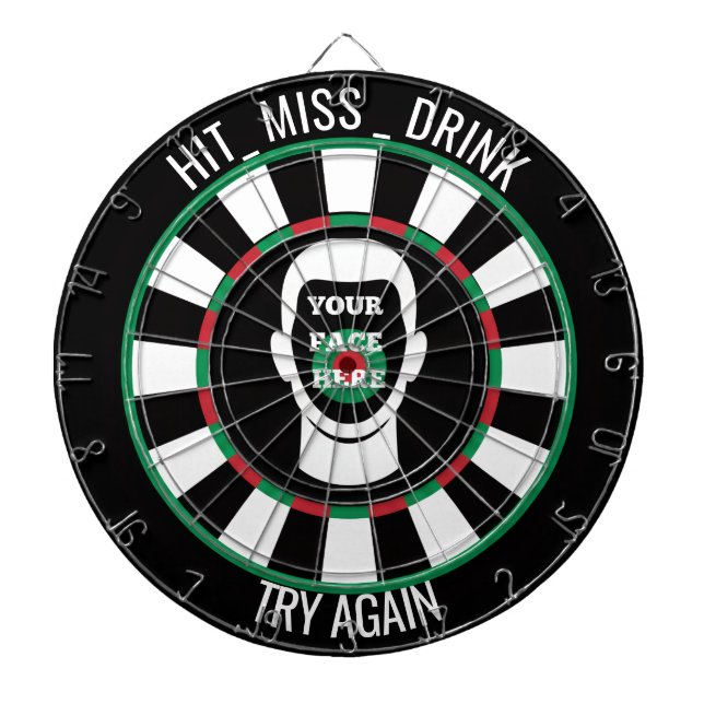 Cible De Fléchettes Your Face Here Dartboard  Funny Drinking Dartboard (Devant)