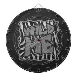 Cible De Fléchettes Zebra Black and Light Grey Wild Me