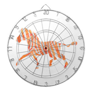 Cible De Fléchettes Zebra Orange et Silhouette blanche