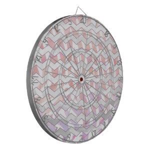 Cible De Fléchettes Zebra rose et blanc Chevron