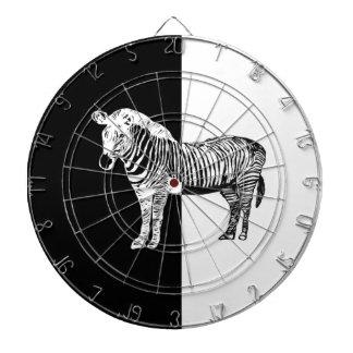 Cible De Fléchettes Zèbre noir et blanc