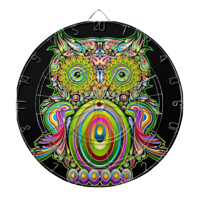 Cible psychédélique de Popart de hibou (Devant)
