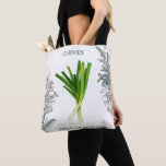 Ciboulette — Allium schoenoprasum Tote Bag<br><div class="desc">Une illustration botanique raffinée de la ciboulette, inspirée de l'Allium schoenoprasum, idéale pour les amateurs de cuisine et de jardinage. Célébrez la beauté délicate de la ciboulette avec cet élégant motif botanique inspiré de l'Allium schoenoprasum. Réputée pour son goût d'oignon doux et ses fleurs comestibles, la ciboulette est l'une des...</div>