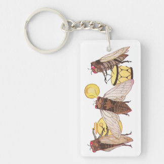 Cicada Band with Gong, Trumpet and Drum Keychain