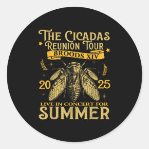 Cicada Brood Xiv Summer 2025 Reunion Tour Swarm Ci Classic Round Sticker