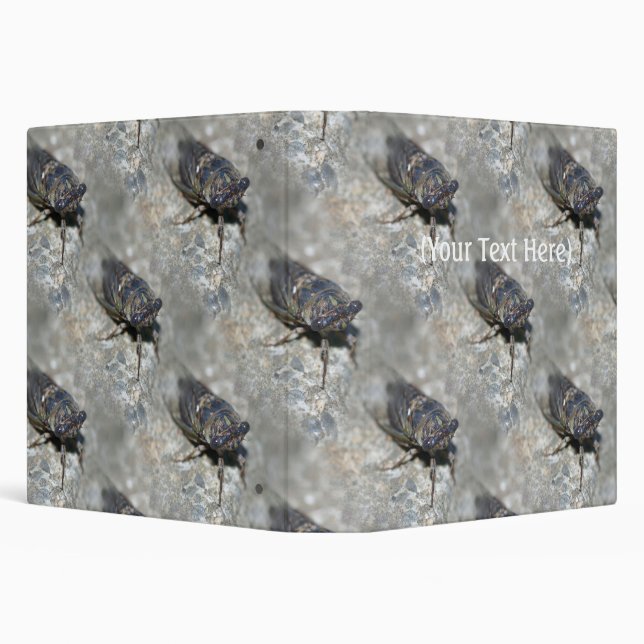 Cicada Bug Face Nature Pattern Personalized Binder (Background)