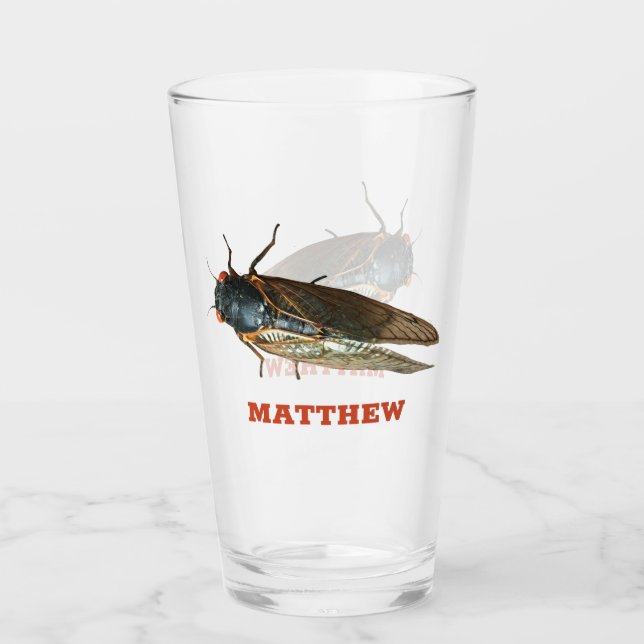 Cicada Bug, Insect Photo Personalized Glass (Front)