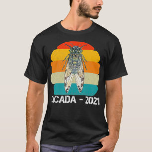 Cicada Funny Insect Lover Adults Kids 2021 70s Ret T-Shirt