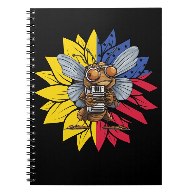 Cicada Harmonica Sunflower Notebook (Front)