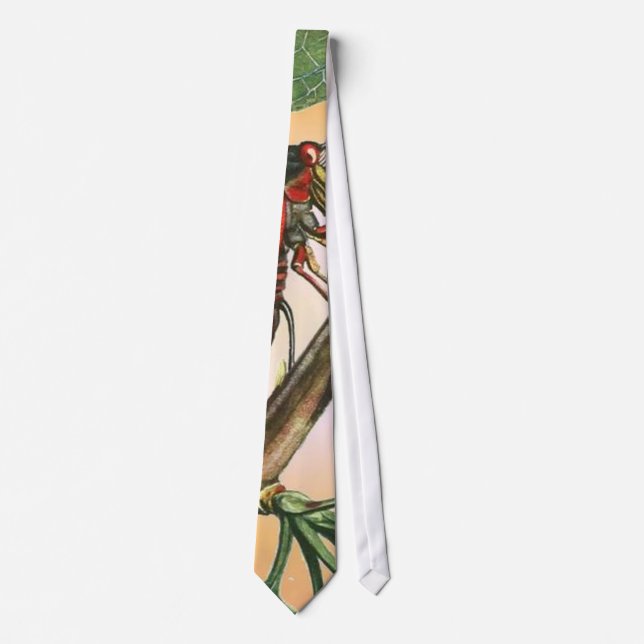 Cicada Insect Illustration Art Tie (Front)