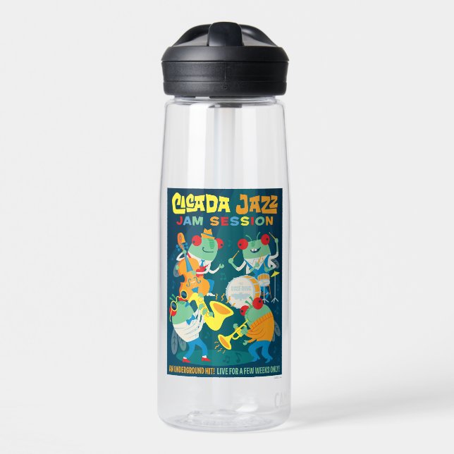 Cicada Jazz Jam Session Water Bottle (Front)