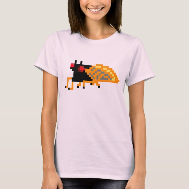 Cicada Mania Pixel Cicada T-Shirt (Front)