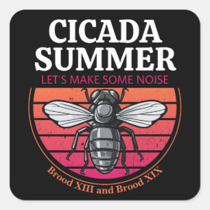 Cicada Summer Best Gift to Cicada Brood Enthusiast Square Sticker