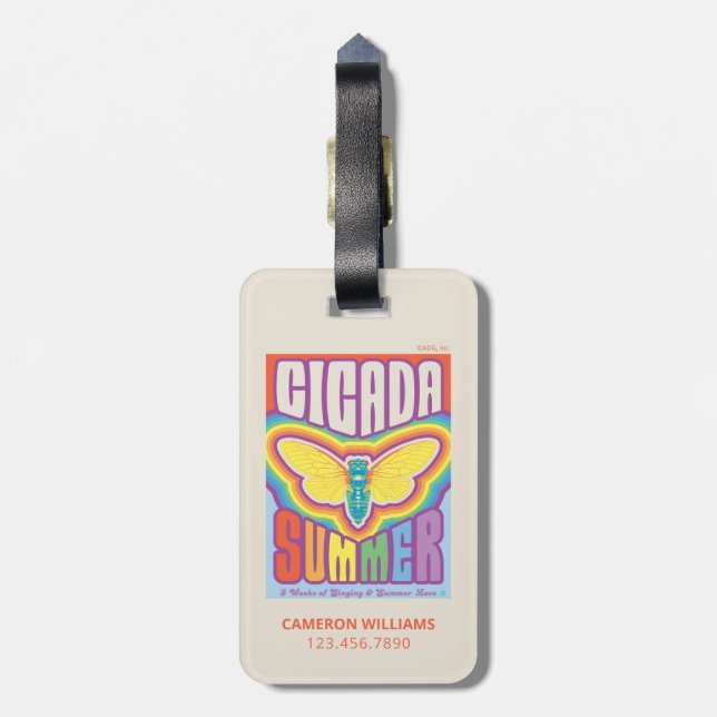 Cicada Summer Love Luggage Tag (Back Vertical)