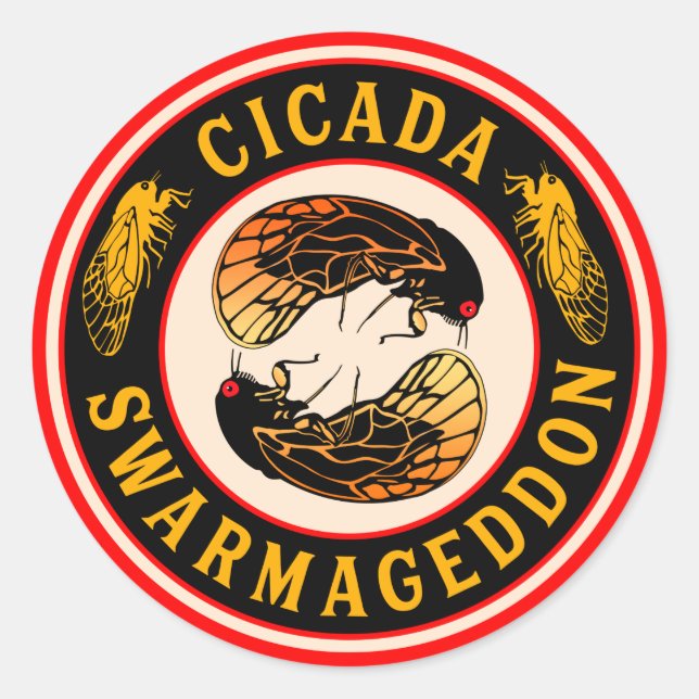 Cicada Swarmageddon Funny Cicadas are Back Classic Round Sticker (Front)