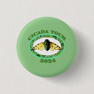 Cicada Tour 2024 Insect Lover Broods XIII and XIX 1 Inch Round Button