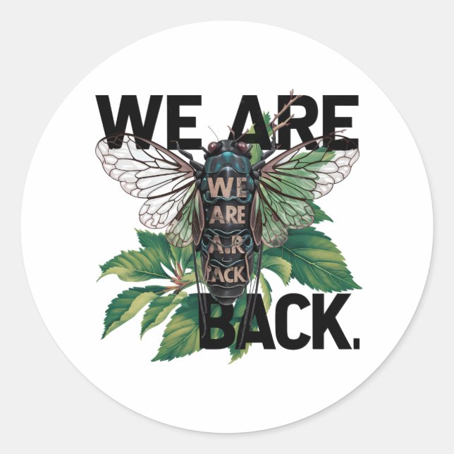 cicada-tshirt-design classic round sticker (Front)