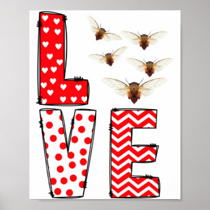 Cicada Valentines Day Love Valentine Cute Hearts  Poster