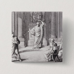 Cicero Denouncing Catiline 2 Inch Square Button