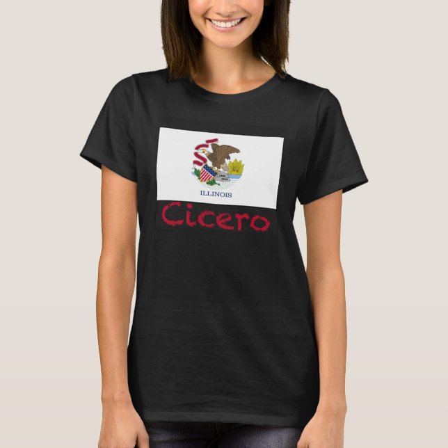 Cicero Illinois Flag USA Souvenir T-Shirt (Front)