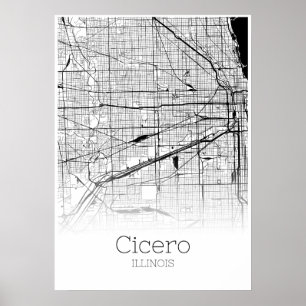 Cicero Map - Illinois - City Map Poster