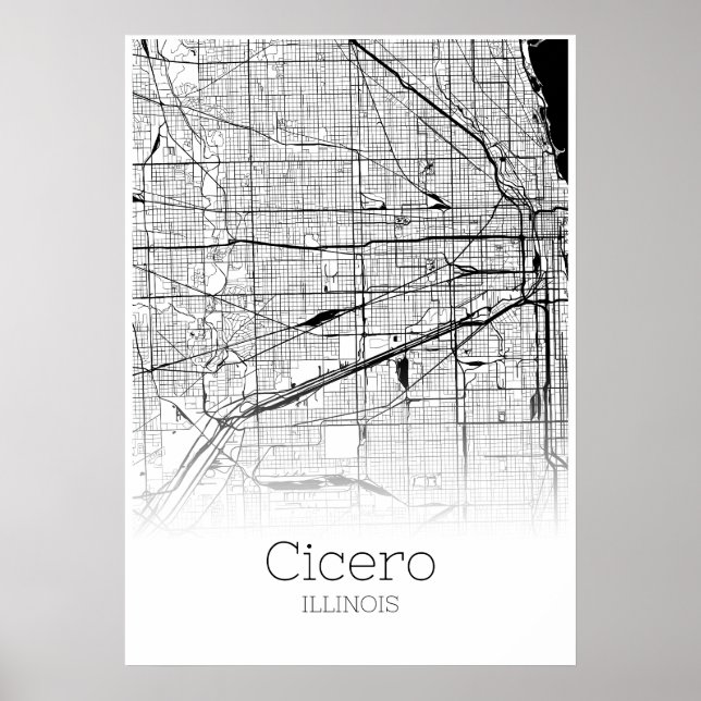 Cicero Map - Illinois - City Map Poster (Front)