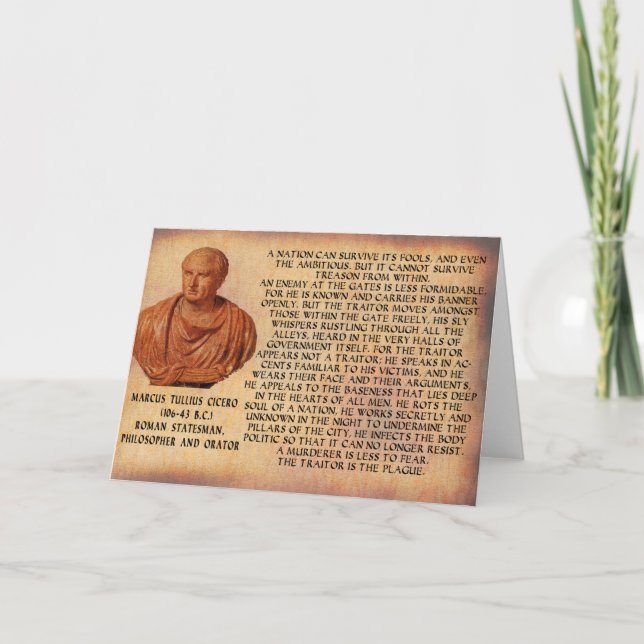 CICERO QUOTE - NATION CANNOT SURVIVE TREASON CARD (Front)