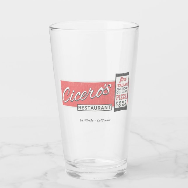 Cicero's Italian Restaurant in La Mirada vintage Glass (Front)
