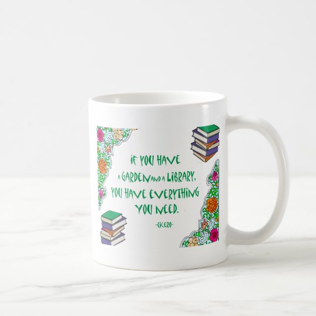 Cicero's quote on libraries coffee mug (Right)