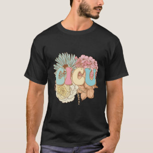 Cicu Nurse Cardiac Icu Floral Team Pediatric Cardi T-Shirt