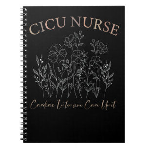 CICU nurse Intensive Care Unit, Floral Registered  Notebook