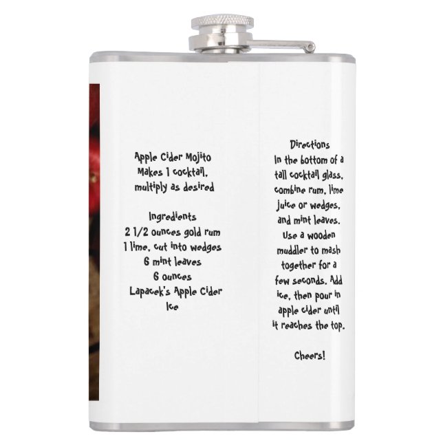 Cider After Dark Flash - Apple Cider Mojito Recipe Hip Flask (Back)