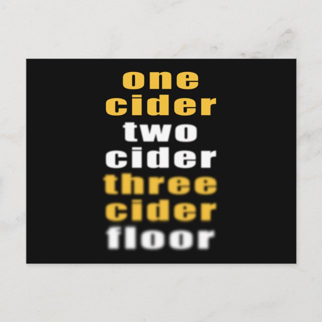 Cider drink alcohol party funny saying postcard (Front)