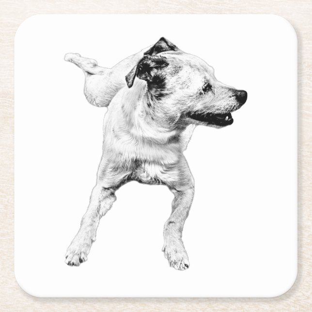 Cider Table, Cheerful Pivot Square Paper Coaster (Front)