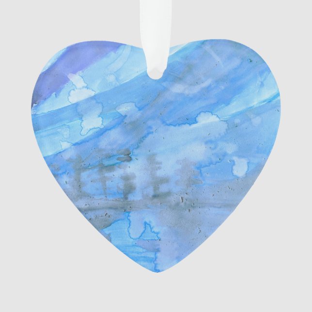 ciel bleu et arbres ornement de Noël 2020 (devant)