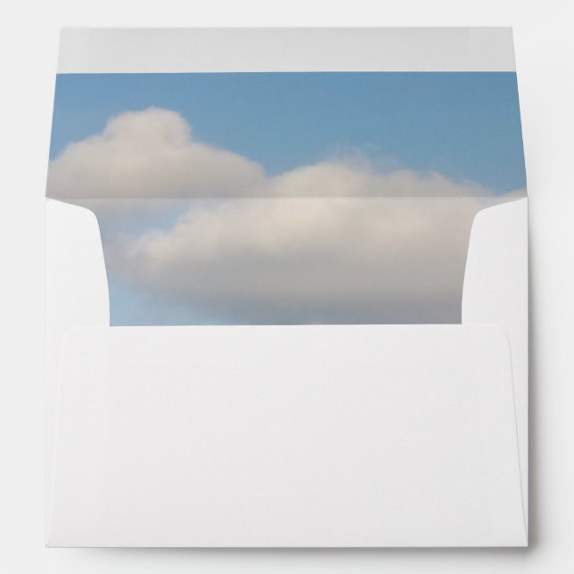 Ciel bleu et nuages blancs enveloppes mariage phot (Dos (Bas))