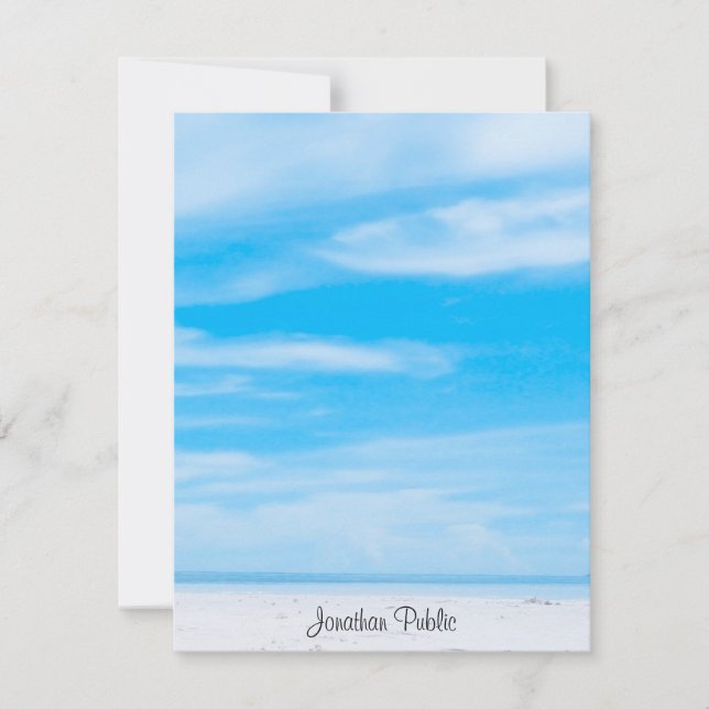 Ciel bleu tendance Nuages blancs Modèle manuscrit (Devant)