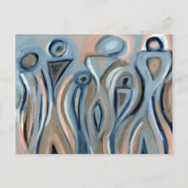 Ciel Blue Modern Abstract Art Postcard (Front)