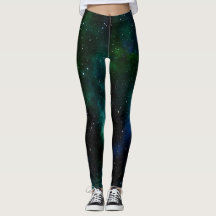 Ciel céleste bleu vert étoile Leggings