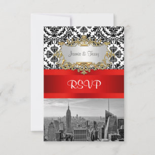 Ciel de NY Ville BW 432 Damassé  RSVP 1