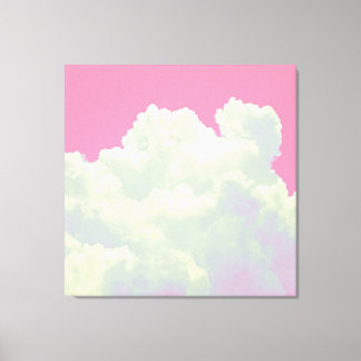 Ciel - Nuages roses - Impression sur toile tendue