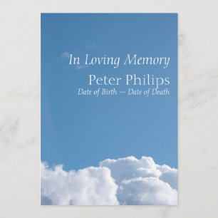 Ciel pacifique 1 Invitation à Faire-part funéraire