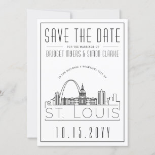 Ciel stylisé de la ville de St. Louis pour carte d