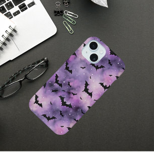 Ciel violet d'Halloween avec chauves-souris – Mign