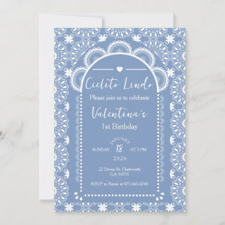 Cielito Lindo 1st Birthday Blue Invitation