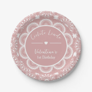 Cielito Lindo 1st Birthday Pink Paper Plate