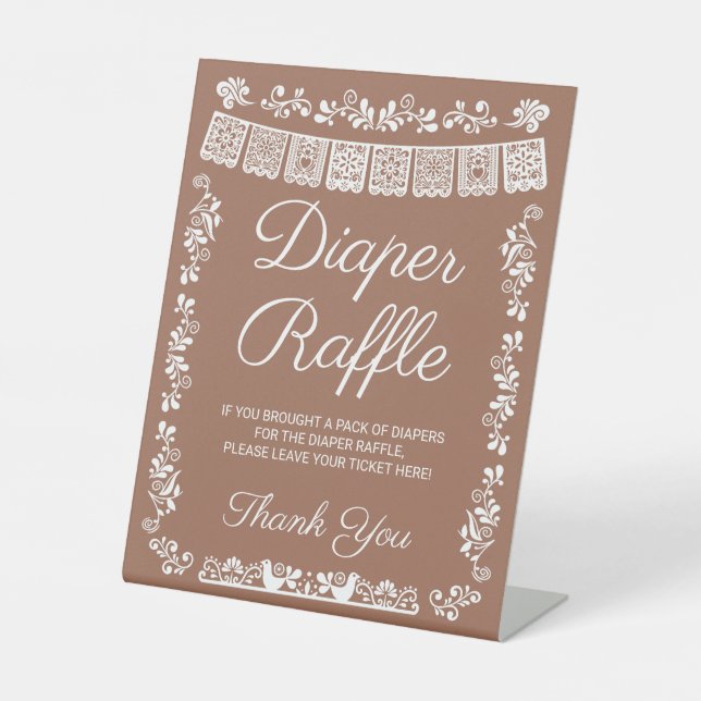 Cielito Lindo Baby Shower Diaper Raffle Sign (Front)
